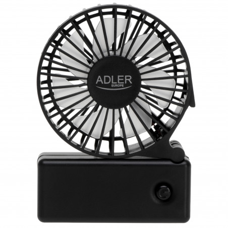 Φορητός ανεμιστήρας χειρός Adler AD 7336, Πτυσσόμενος, 6,5 cm, 46,2 dB, 2xAA, Λεπίδα με κλίση 30 μοιρών, Μαύρο