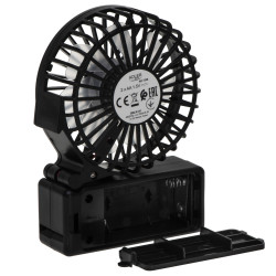 Φορητός ανεμιστήρας χειρός Adler AD 7336, Πτυσσόμενος, 6,5 cm, 46,2 dB, 2xAA, Λεπίδα με κλίση 30 μοιρών, Μαύρο