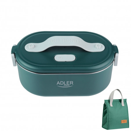 Ηλεκτρικό κουτί φαγητού Adler AD 4522, 45W, 0.8 l, Μέχρι 70C, Δοχείο από ανοξείδωτο ατσάλι, Θερμοσακούλα, Πράσινο