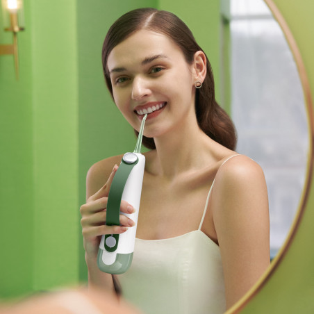 Οδοντιατρικό ντους Oclean W10, 5 λειτουργίες, 2 ακροφύσια, 200 ml, 1400 παλμοί ανά λεπτό, IPX7, USB-C, πράσινο