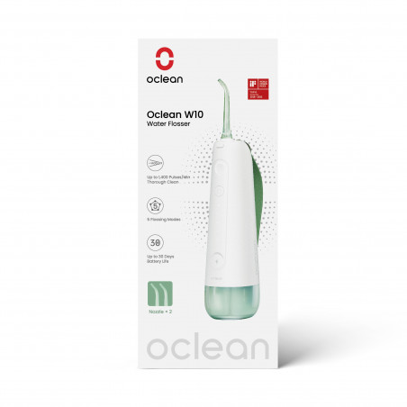 Οδοντιατρικό ντους Oclean W10, 5 λειτουργίες, 2 ακροφύσια, 200 ml, 1400 παλμοί ανά λεπτό, IPX7, USB-C, πράσινο