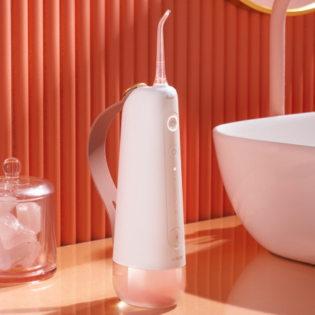 Οδοντιατρικό ντους Oclean W10, 5 λειτουργίες, 2 ακροφύσια, 200 ml, 1400 παλμοί ανά λεπτό, IPX7, USB-C, ροζ
