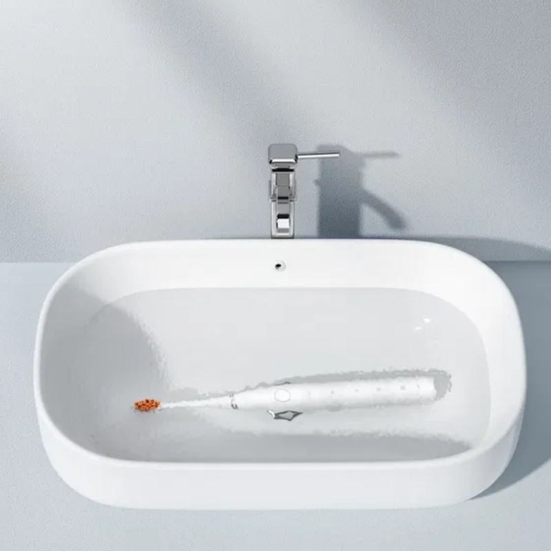 Ηλεκτρική οδοντόβουρτσα Oclean Flow S, 1.85W, 76000 rpm, 5 λειτουργίες, Χρονοδιακόπτης, Αυτονομία έως 180 ημέρες, Τύπος-C, Αντιβακτηριακή επιφάνεια, Λευκό