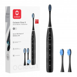 Ηλεκτρική οδοντόβουρτσα Oclean Flow S, 1.85W, 76000 rpm, 5 λειτουργίες, Χρονοδιακόπτης, Αυτονομία έως 180 ημέρες, Type-C, Αντιβακτηριακή επιφάνεια, Μαύρο