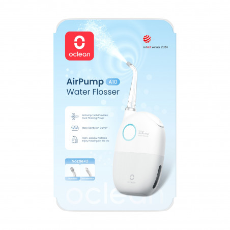 Oclean AirPump A10, 3 λειτουργίες, 2 ακροφύσια, αυτονομία 40 ημερών, IPX7, USB-C, γκρι