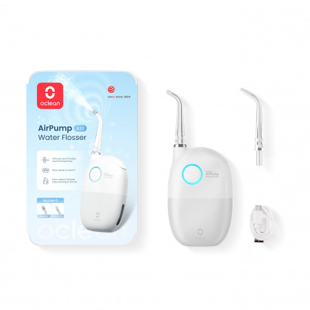 Oclean AirPump A10, 3 λειτουργίες, 2 ακροφύσια, αυτονομία 40 ημερών, IPX7, USB-C, γκρι