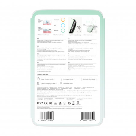 Oclean AirPump A10, 3 λειτουργίες, 2 ακροφύσια, αυτονομία 40 ημερών, IPX7, USB-C, πράσινο