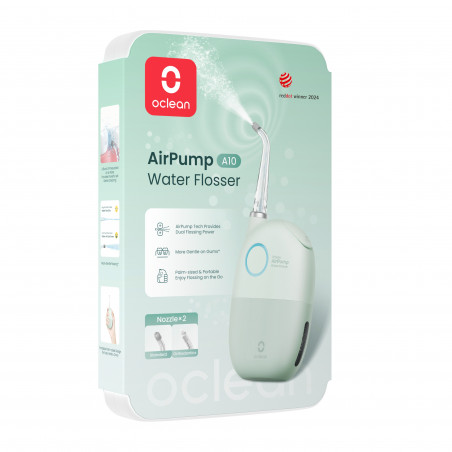 Oclean AirPump A10, 3 λειτουργίες, 2 ακροφύσια, αυτονομία 40 ημερών, IPX7, USB-C, πράσινο