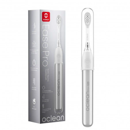 Ηλεκτρική οδοντόβουρτσα Oclean X Ease Pro, 2.5W, 72000 στροφές ανά λεπτό, 5 λειτουργίες, χρονοδιακόπτης, αυτονομία 90 ημερών, Type-C, 45 dB, Ασημί