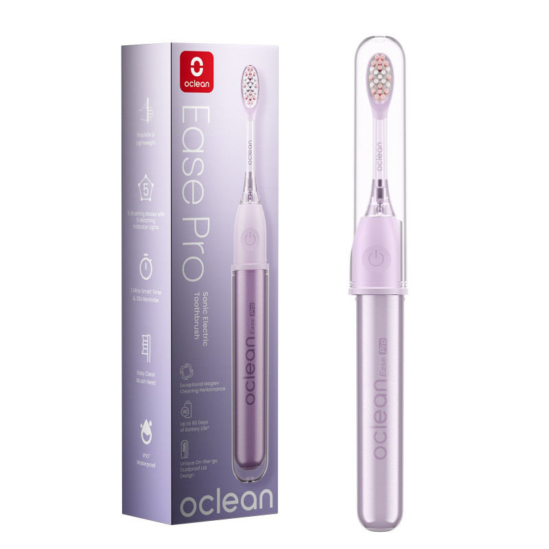 Ηλεκτρική οδοντόβουρτσα Oclean X Ease Pro, 2.5W, 72000 στροφές ανά λεπτό, 5 λειτουργίες, χρονοδιακόπτης, αυτονομία 90 ημερών, Type-C, 45 dB, μωβ