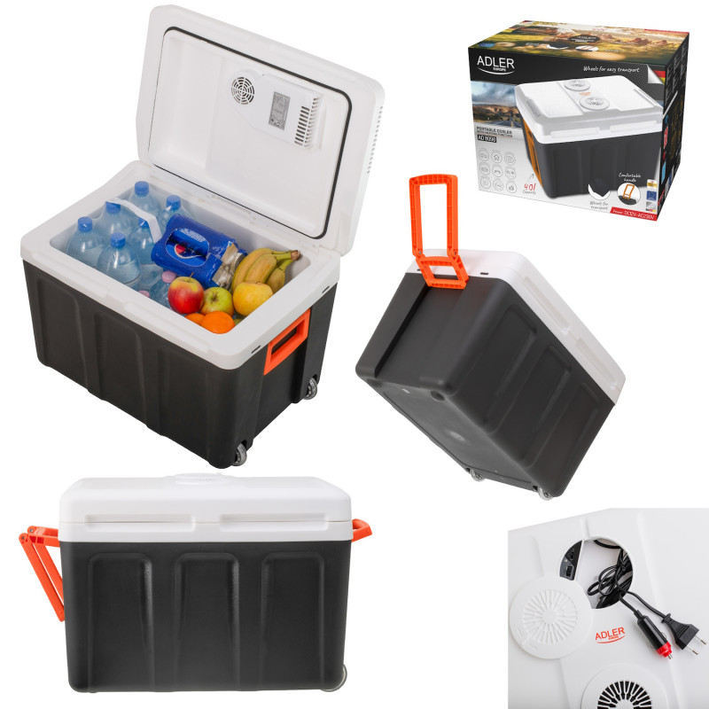 Τσάντα ψυγείου Adler AD 8090, 40 l, 58 W, 12/220/240V, Κλιματική κλάση N, Ειδική μόνωση C5H10, Γκρι