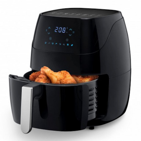 Φριτέζα Αέρος AirFryer Oliver Voltz OV51980Q, Wi-Fi, 1500W, 5 λίτρα, 8 προγράμματα, Χρησιμοποιεί ζεστό αέρα, Χρονοδιακόπτης, Μαύρο