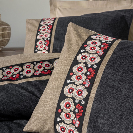 Σετ κλινοσκεπασμάτων Cotton Box 129CTN4828, 100% βαμβάκι, 4 τεμάχια, Κουβέρτα 200x220 cm, Σεντόνι 240x260 cm, Κάλυμμα 50x70 cm, Μπεζ
