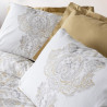 Σετ κλινοσκεπασμάτων Cotton Box 129CTN4458, 100% βαμβάκι, 4 τεμάχια, Παπλωματοθήκη 200x220 cm, Σεντόνι 240x260 cm, μαξιλαροθήκη 50x70 cm, γκρι/μουστάρδα