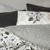 Σετ κλινοσκεπασμάτων Cotton Box 129CTN4831, 100% βαμβάκι, 4 τεμάχια, κάλυμμα 200x220 cm, σεντόνι 240x260 cm, μαξιλαροθήκη 50x70 cm, λευκό/μαύρο