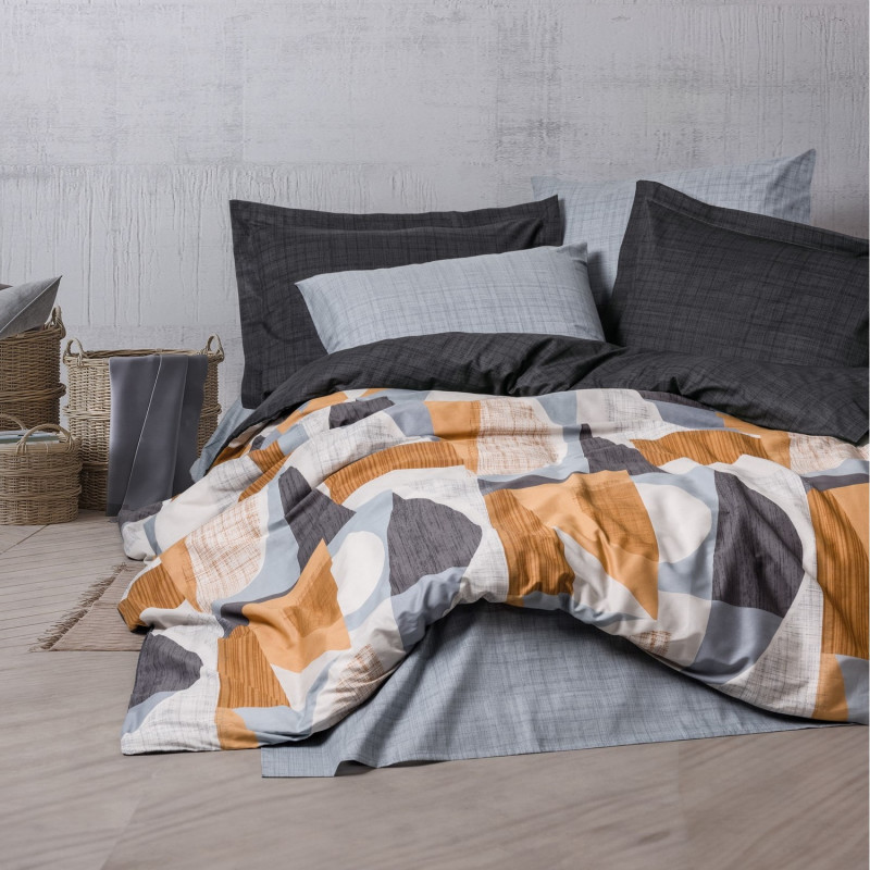 Σετ κλινοσκεπασμάτων Cotton Box 129CTN4643, 100% βαμβάκι, 3 τεμάχια, Κουβέρτα 160x220 cm, Σεντόνι 180x240 cm, Κάλυμμα 50x70 cm, Πολύχρωμο