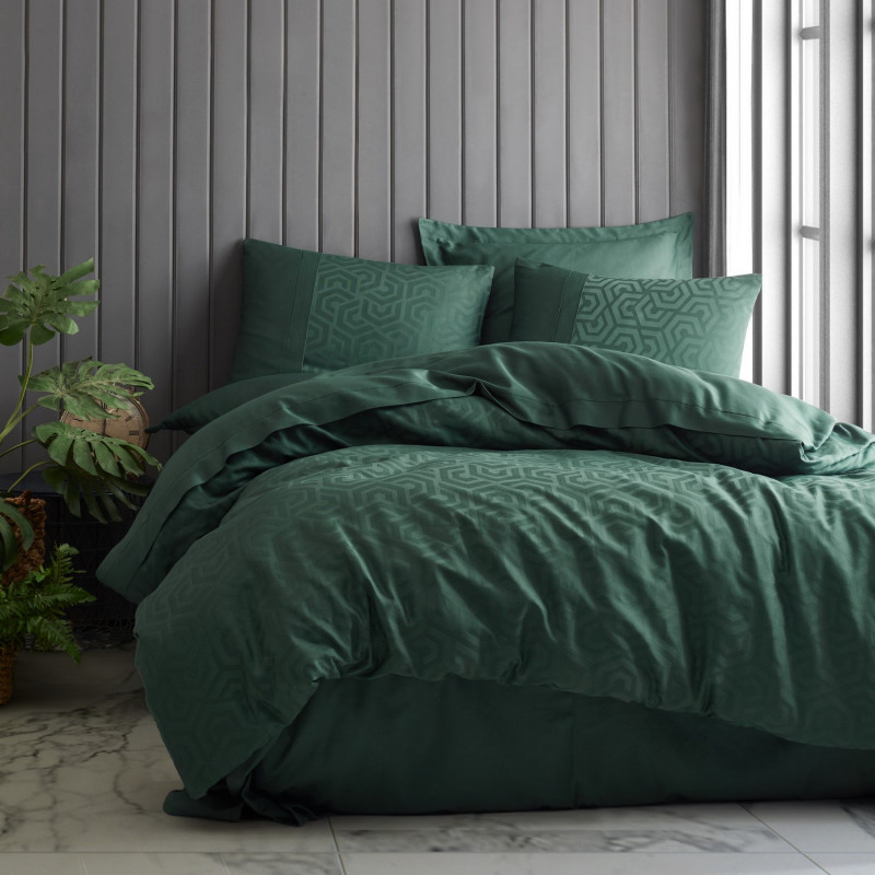 Σετ κλινοσκεπασμάτων Cotton Box 129CTN3658, 100% βαμβακερό σατέν, 6 τεμάχια, κάλυμμα 200x220 cm, σεντόνι 240x260 cm, κάλυμμα 50x70 cm, πράσινο