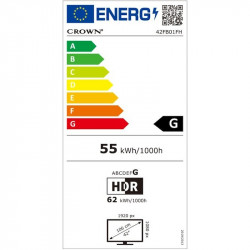 TV Crown 42FB01FH, 42", 106cm, FULL HD 1920x1080, Class G, Android, Wi-Fi, λειτουργία PVR, Μαύρο