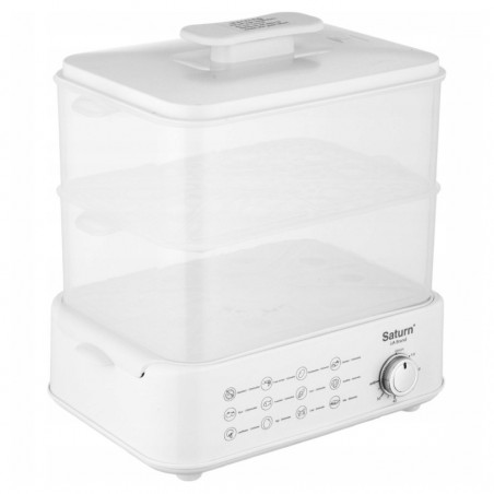 Ατμομάγειρας Saturn ST-EC1187, 1500W, 12 l, Αυτόματη διακοπή, Ένδειξη στάθμης νερού, Λευκό