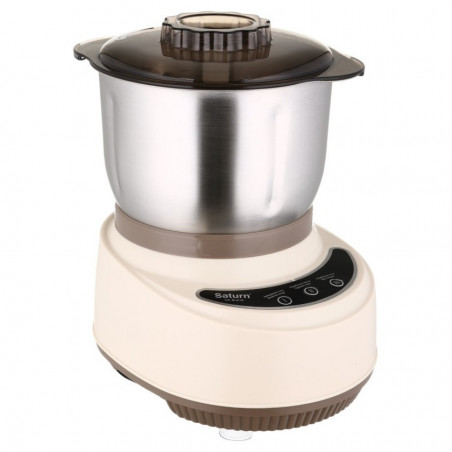 Saturn ST-FP7180 Συμπαγής επεξεργαστής τροφίμων, 500 W, άλεση, ζύμωμα, 7 L, 3 λειτουργίες, χάλκινο μοτέρ, μπεζ/καφέ