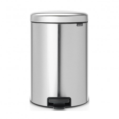 Κάδος απορριμμάτων με πεντάλ Brabantia NewIcon 649046, 20 l, Ομαλό κλείσιμο, Αντιολισθητική βάση, Ανθεκτικό στα δακτυλικά αποτυπώματα, Inox/Matte