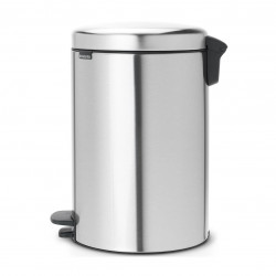 Κάδος απορριμμάτων με πεντάλ Brabantia NewIcon 649046, 20 l, Ομαλό κλείσιμο, Αντιολισθητική βάση, Ανθεκτικό στα δακτυλικά αποτυπώματα, Inox/Matte