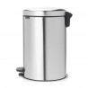 Κάδος απορριμμάτων με πεντάλ Brabantia NewIcon 649046, 20 l, Ομαλό κλείσιμο, Αντιολισθητική βάση, Ανθεκτικό στα δακτυλικά αποτυπώματα, Inox/Matte