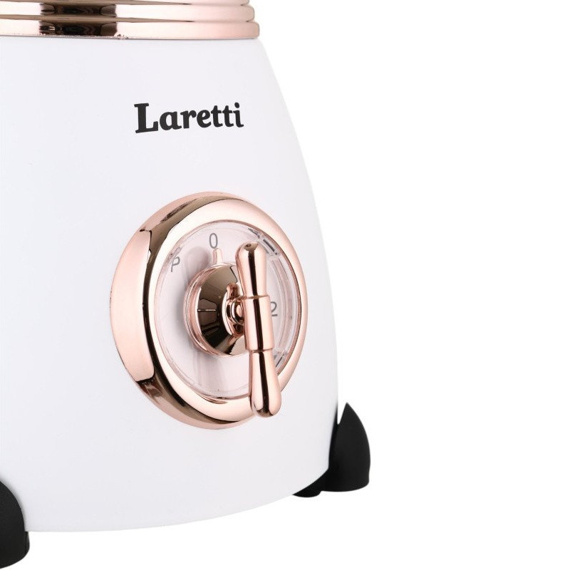 Μπλέντερ Laretti LR-FP7310, 500W, 1.5 l, Ανοξείδωτες λεπίδες, 2 ταχύτητες + παλμός, Μηχανισμός κλειδώματος, Λευκό