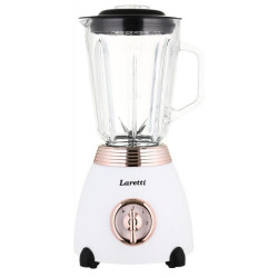 Μπλέντερ Laretti LR-FP7310, 500W, 1.5 l, Ανοξείδωτες λεπίδες, 2 ταχύτητες + παλμός, Μηχανισμός κλειδώματος, Λευκό