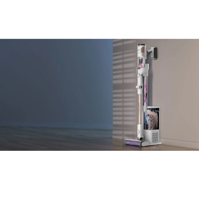 Σκούπα όρθια Shark IW3612EU, 240W, 0.42 l, 3 ρυθμίσεις, Αόρατοι αισθητήρες ανίχνευσης ρύπων, Σφραγίδα κατά των αλλεργιογόνων, LED, Λευκό/χρυσό