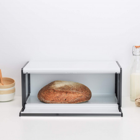 Κουτί ψωμιού Brabantia Fall Front 1003246, 18 l, 46,5x25 cm, Επιτοίχια τοποθέτηση, χωρίς δακτυλικά αποτυπώματα, Λευκό