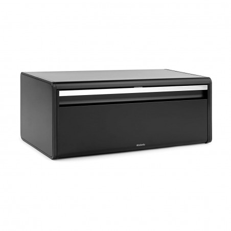 Κουτί ψωμιού Brabantia Fall Front 107836, 18 l, 46.5x25 cm, επίτοιχο, χωρίς δακτυλικά αποτυπώματα, μαύρο