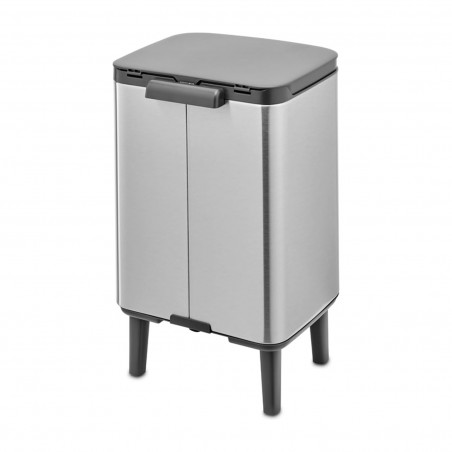 Κάδος απορριμμάτων Brabantia Bo Small Hi 1006646, 7 λίτρα, Υπερυψωμένος, Ομαλό και αθόρυβο άνοιγμα, Αντιολισθητική βάση, Ανθεκτικός στα δακτυλικά αποτυπώματα, Ανοξείδωτο/Ματ