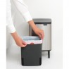 Κάδος απορριμμάτων Brabantia Bo Small Hi 1006646, 7 λίτρα, Υπερυψωμένος, Ομαλό και αθόρυβο άνοιγμα, Αντιολισθητική βάση, Ανθεκτικός στα δακτυλικά αποτυπώματα, Ανοξείδωτο/Ματ