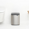 Κάδος απορριμμάτων Brabantia Bo Small 1006632, 7 λίτρα, Ομαλό και αθόρυβο άνοιγμα, Αντιολισθητική βάση, Ανθεκτικό στα δακτυλικά αποτυπώματα, Ανοξείδωτο/Ματ