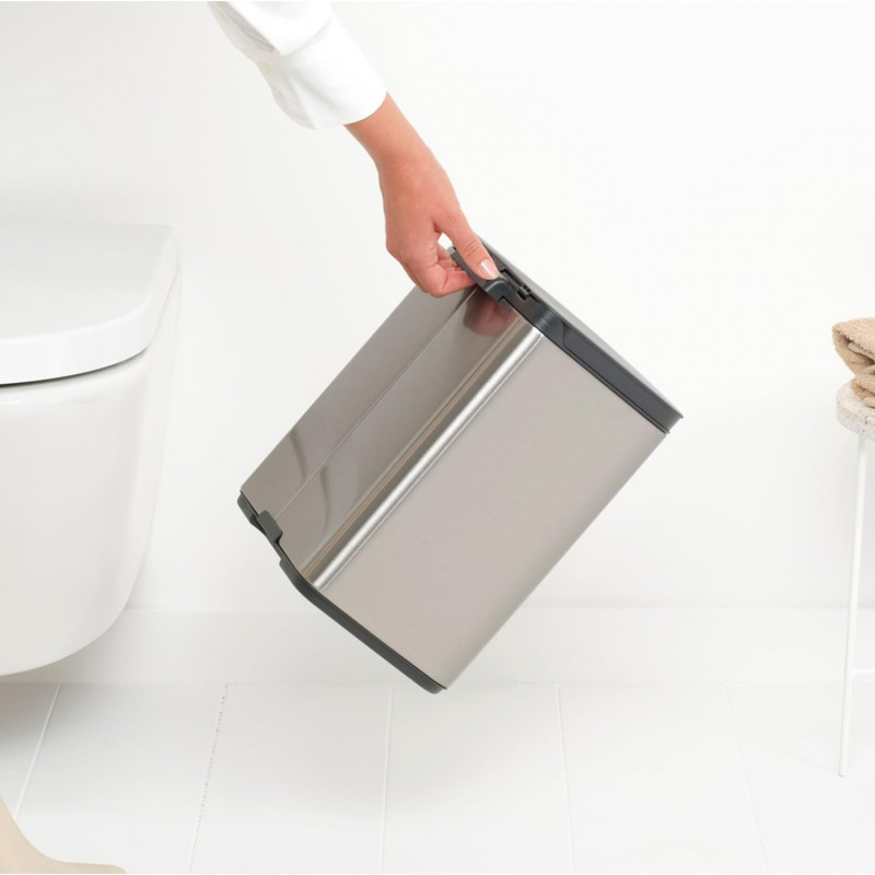 Κάδος απορριμμάτων Brabantia Bo Small 1006632, 7 λίτρα, Ομαλό και αθόρυβο άνοιγμα, Αντιολισθητική βάση, Ανθεκτικό στα δακτυλικά αποτυπώματα, Ανοξείδωτο/Ματ