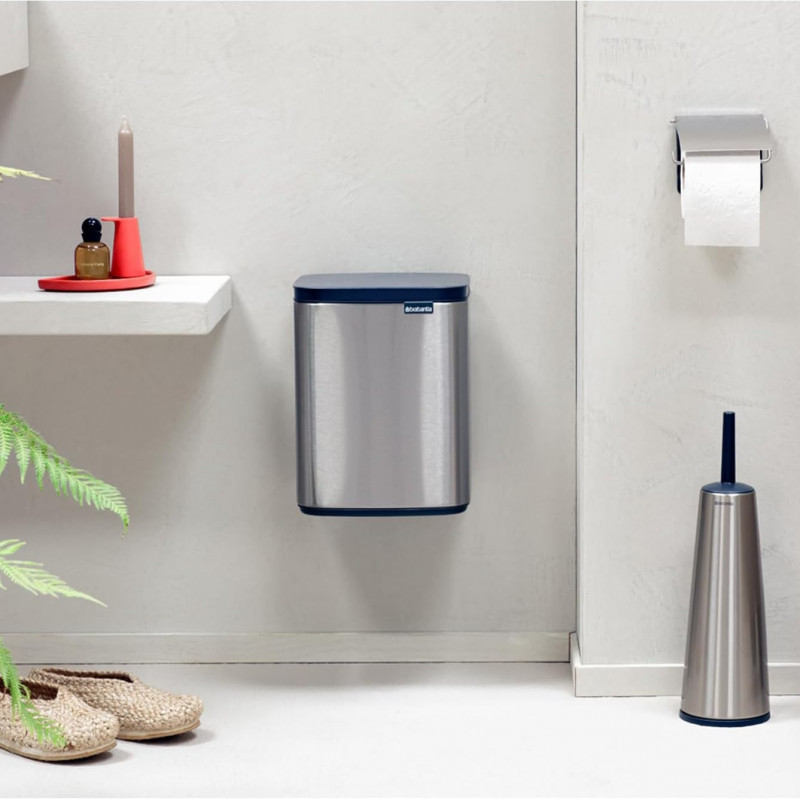 Κάδος απορριμμάτων Brabantia Bo Small 1006632, 7 λίτρα, Ομαλό και αθόρυβο άνοιγμα, Αντιολισθητική βάση, Ανθεκτικό στα δακτυλικά αποτυπώματα, Ανοξείδωτο/Ματ