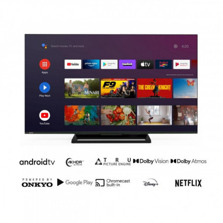 Τηλεόραση Toshiba 43UA3E63DG, 43", 108cm, UHD-4K 3840x2160, Class F, Android, Dolby Vision HDR, TRU Dimming, Μαύρο