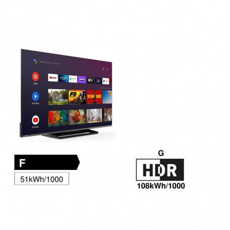 Τηλεόραση Toshiba 43UA3E63DG, 43", 108cm, UHD-4K 3840x2160, Class F, Android, Dolby Vision HDR, TRU Dimming, Μαύρο