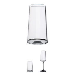 Σετ 2 κρυστάλλινων ποτηριών σαμπάνιας Trebonn SplitGlass 2025130, 320 ml, Ø7.8x12.5 cm, Modular system, Μαύρο