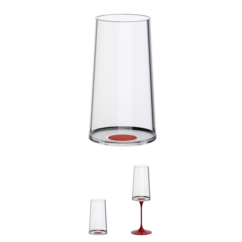 Σετ 2 κρυστάλλινων ποτηριών σαμπάνιας Trebonn SplitGlass 2025131, 320 ml, Ø7.8x12.5 cm, Modular system, Κόκκινο