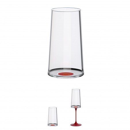Σετ 2 κρυστάλλινων ποτηριών σαμπάνιας Trebonn SplitGlass 2025131, 320 ml, Ø7.8x12.5 cm, Modular system, Κόκκινο