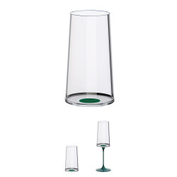 Σετ 2 κρυστάλλινων ποτηριών σαμπάνιας Trebonn SplitGlass 2025133, 320 ml, Ø7.8x12.5 cm, Modular system, Πράσινο