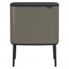 Κάδος Brabantia Bo Touch 651113, 11+23 l, Ομαλό και αθόρυβο άνοιγμα, Μεγάλο άνοιγμα, Γκρι