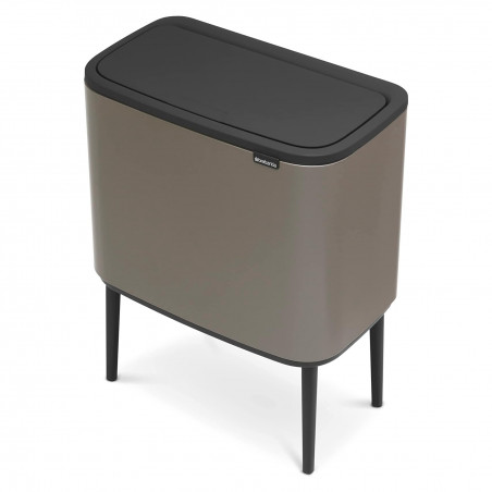 Κάδος Brabantia Bo Touch 651113, 11+23 l, Ομαλό και αθόρυβο άνοιγμα, Μεγάλο άνοιγμα, Γκρι