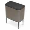 Κάδος Brabantia Bo Touch 651113, 11+23 l, Ομαλό και αθόρυβο άνοιγμα, Μεγάλο άνοιγμα, Γκρι