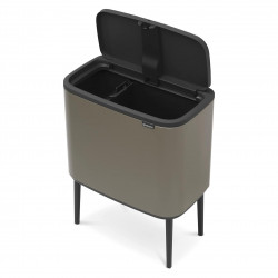 Κάδος Brabantia Bo Touch 651113, 11+23 l, Ομαλό και αθόρυβο άνοιγμα, Μεγάλο άνοιγμα, Γκρι
