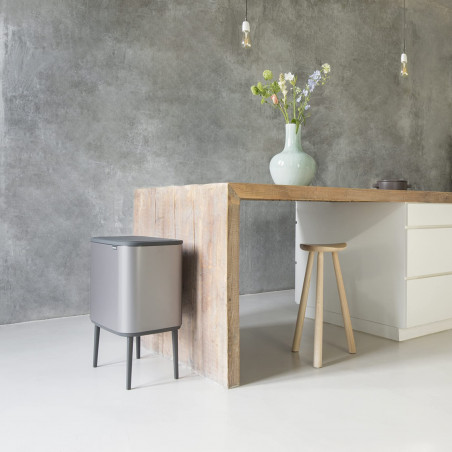 Κάδος Brabantia Bo Touch 651113, 11+23 l, Ομαλό και αθόρυβο άνοιγμα, Μεγάλο άνοιγμα, Γκρι
