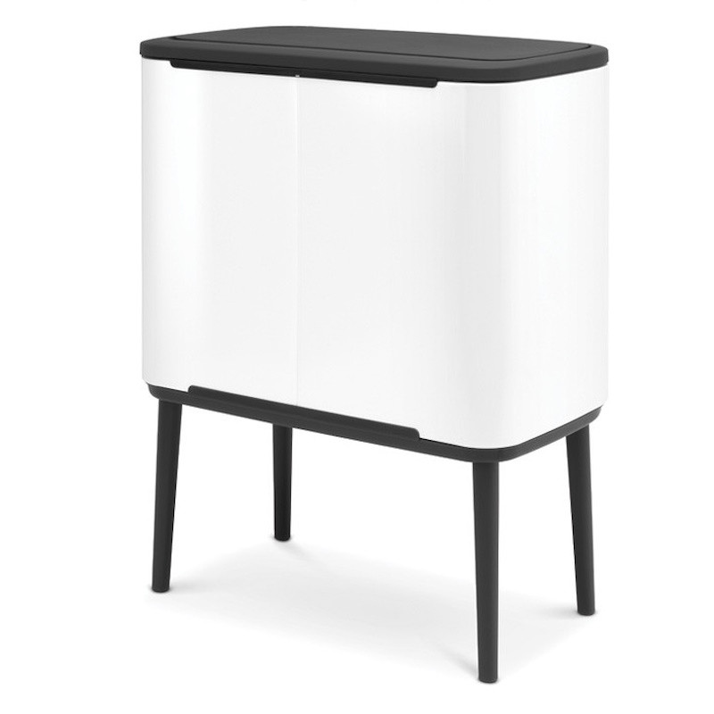 Κάδος Brabantia Bo Touch 651110, 11+23 L, Ομαλό και αθόρυβο άνοιγμα, Μεγάλο άνοιγμα, Λευκό
