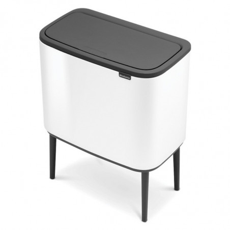 Κάδος Brabantia Bo Touch 651110, 11+23 L, Ομαλό και αθόρυβο άνοιγμα, Μεγάλο άνοιγμα, Λευκό